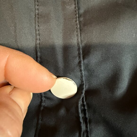 Nike Sportswear Varsity Jacket Women XL Black Stretch Swoosh Nylon Snap Button - Picture 8 of 14